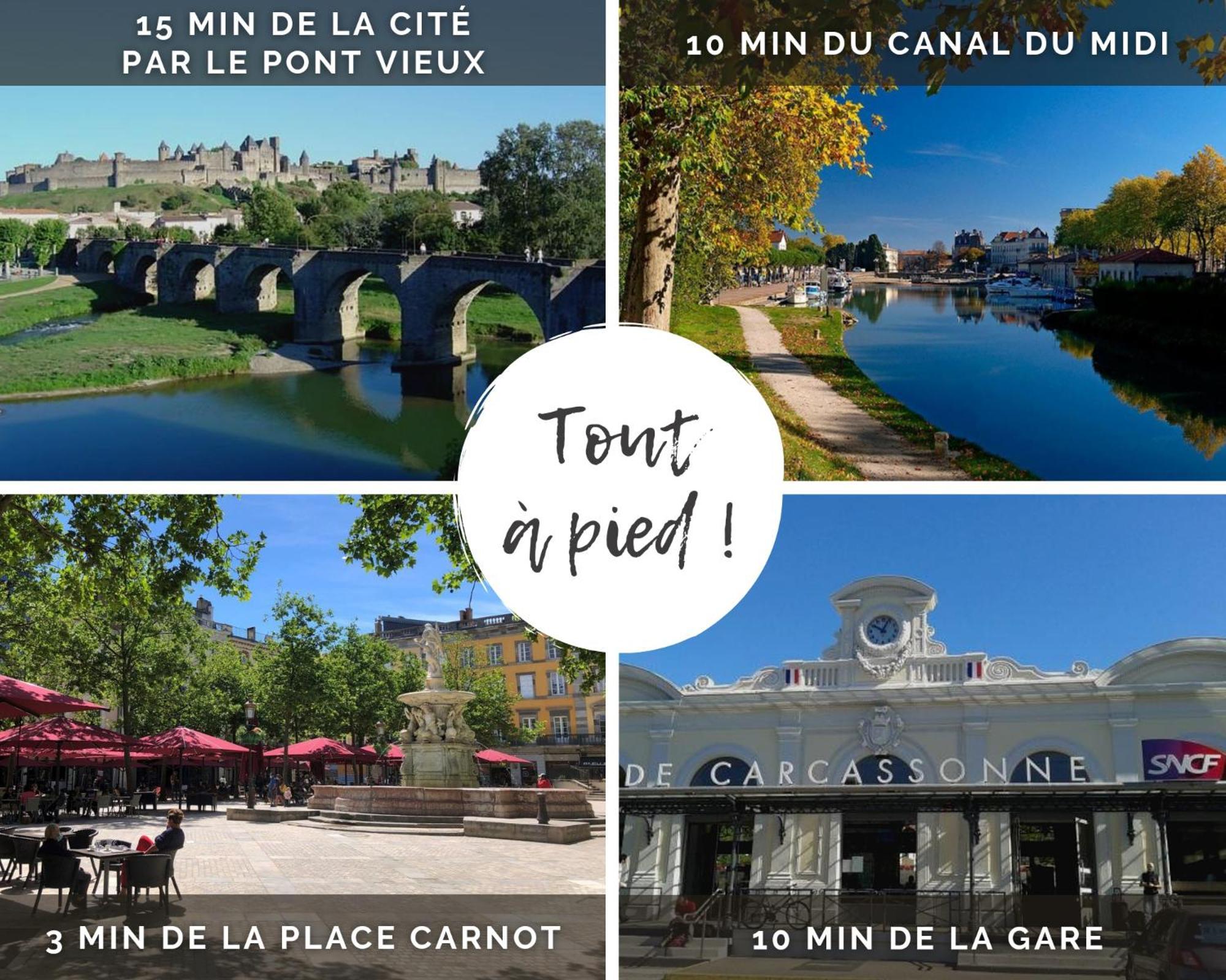 Le Marty - Wifi - Central - Climatison - Parking Gratuit Carcassonne Luaran gambar
